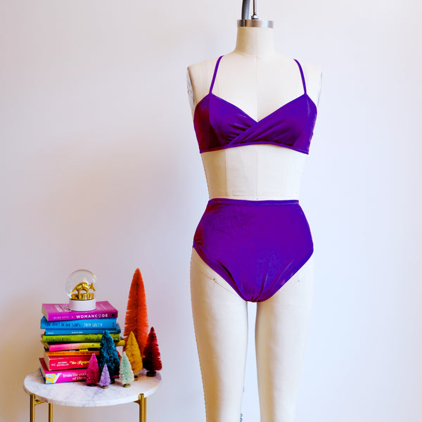 Purple Velvet Wrap Bralette