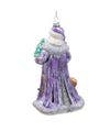 7"BELLISSIMO PERIWINKLE SANTA ORNAMENT
