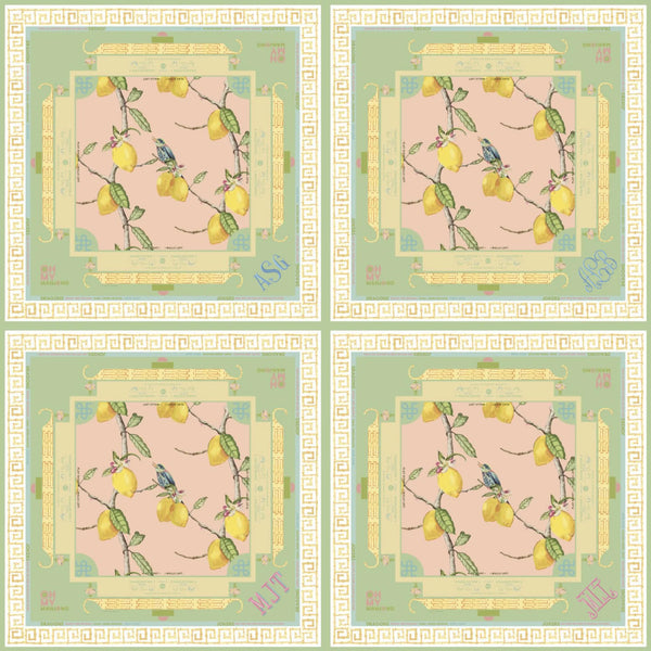 Citrus Songbird Mahjong Mat