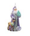 7"BELLISSIMO PERIWINKLE SANTA ORNAMENT