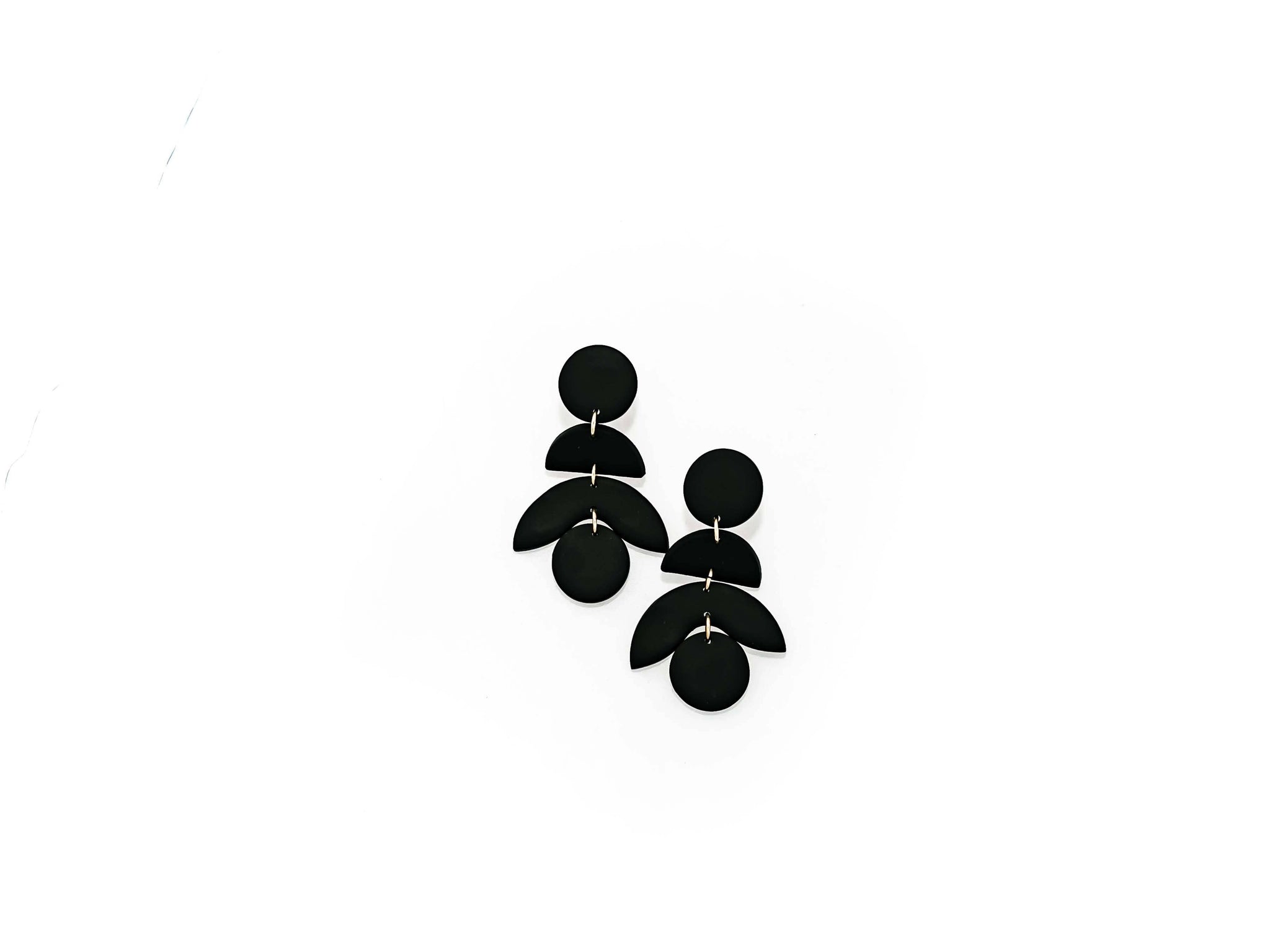 Black Watercolor Earrings