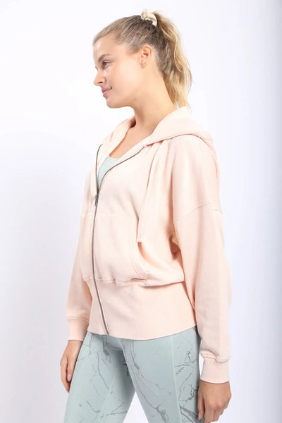 Fleece Hoodie Jacket with Tapered Sleeves