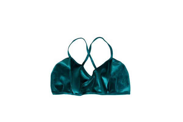 Teal Velvet Wrap Bralette