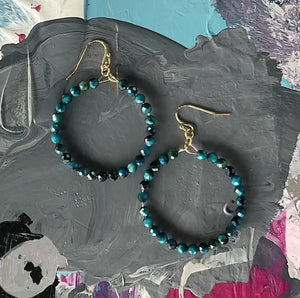 Turquoise Tiger Eye Hoops