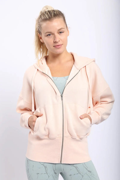 Fleece Hoodie Jacket with Tapered Sleeves