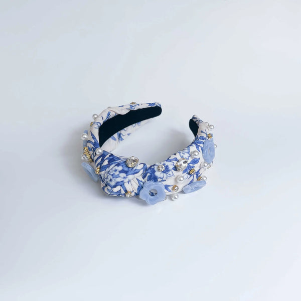 Floral and Rhinestone Headband